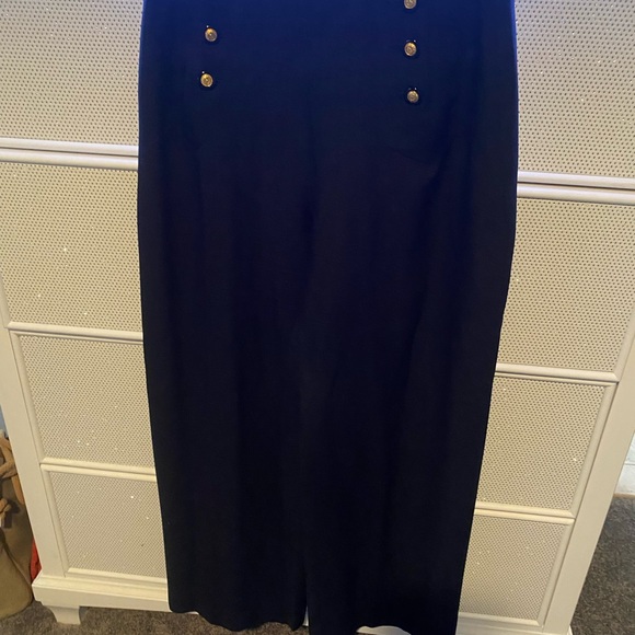 Vintage sailor pants. Blue black crêpe machine.⚓️tie up back  very unique. - Picture 6 of 11